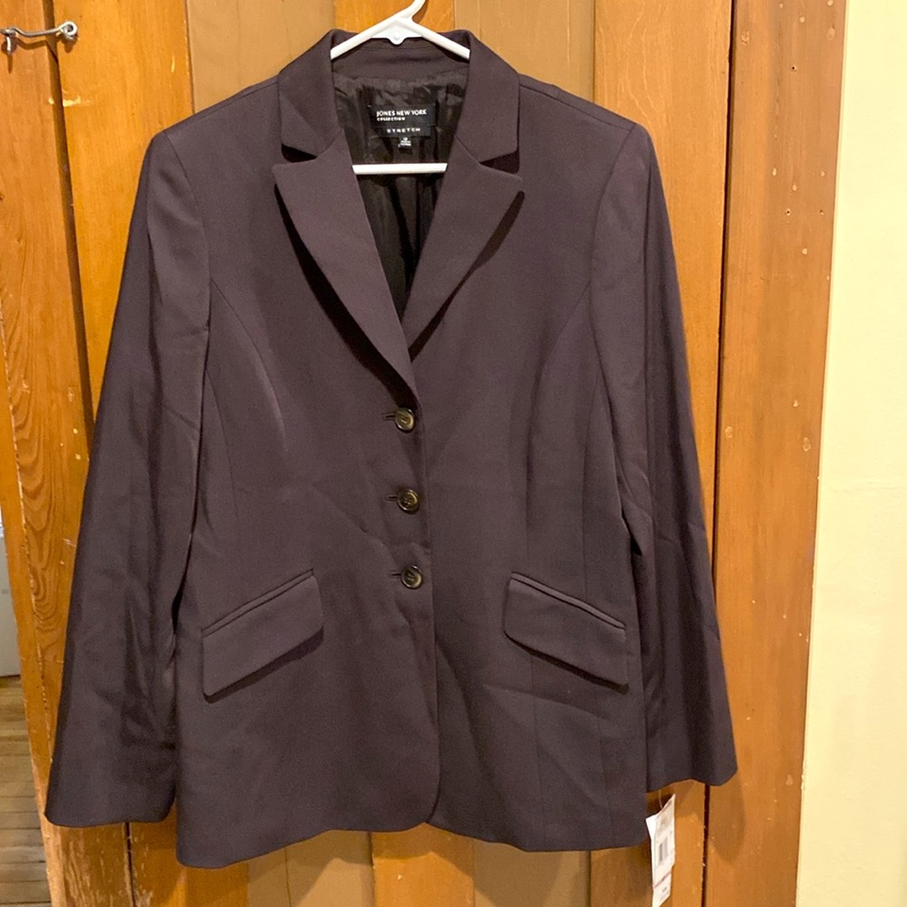 Women’s Brand New Espresso Brown Formal Jacket Jones New York,Pemberley,Size 12